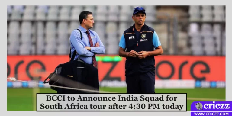 BCCI to Announce India Squad for South Africa tour after 4:30 PM today